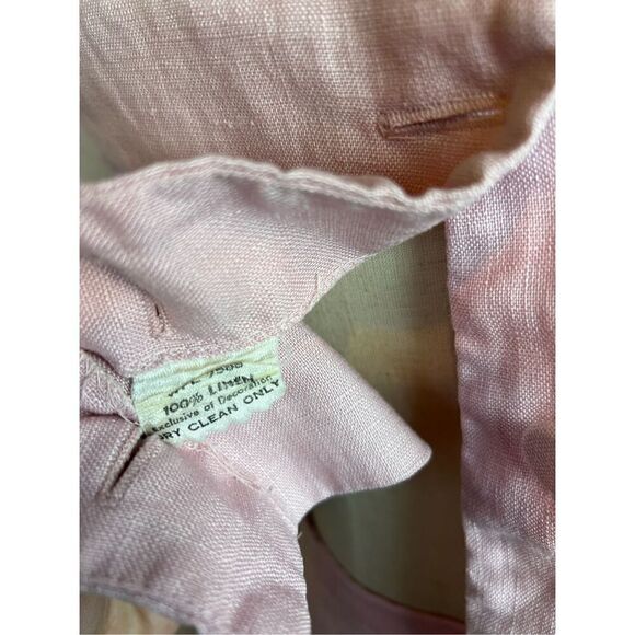 Vintage 1960s Linen Skirt Set Baby Pink Embroidered Susan Thomas Size Small/MD main image 5